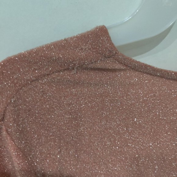 DEFECT Fraiche By J Belted Mini-Dress Sparkle Evening Dress Size L $110 JK564 - Picture 4 of 4